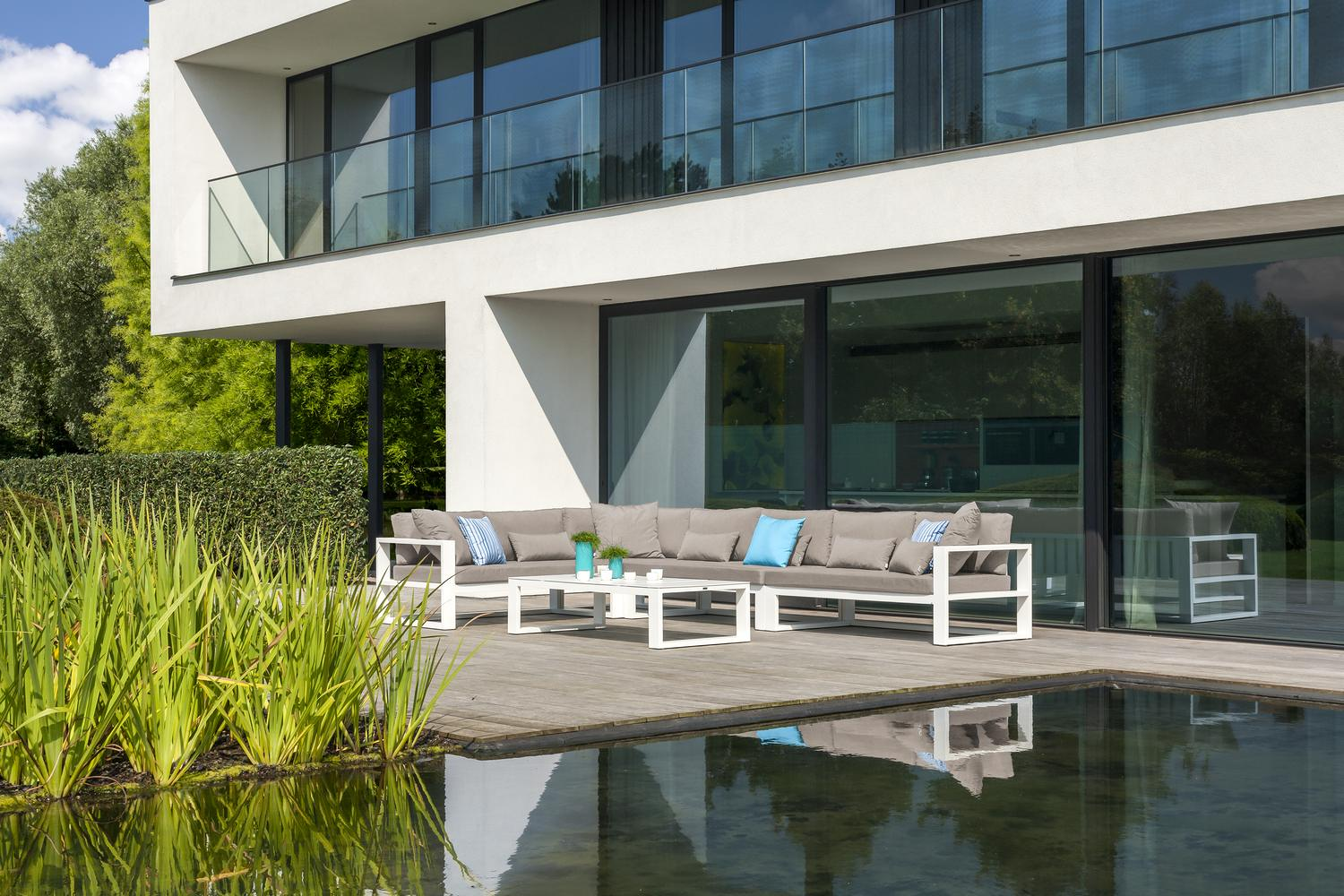 Sierkussen 45 x 45 cm in all weather sunbrella® luxe natte nature grey