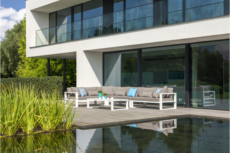 Sierkussen 45 x 45 cm in all weather sunbrella® luxe natte nature grey