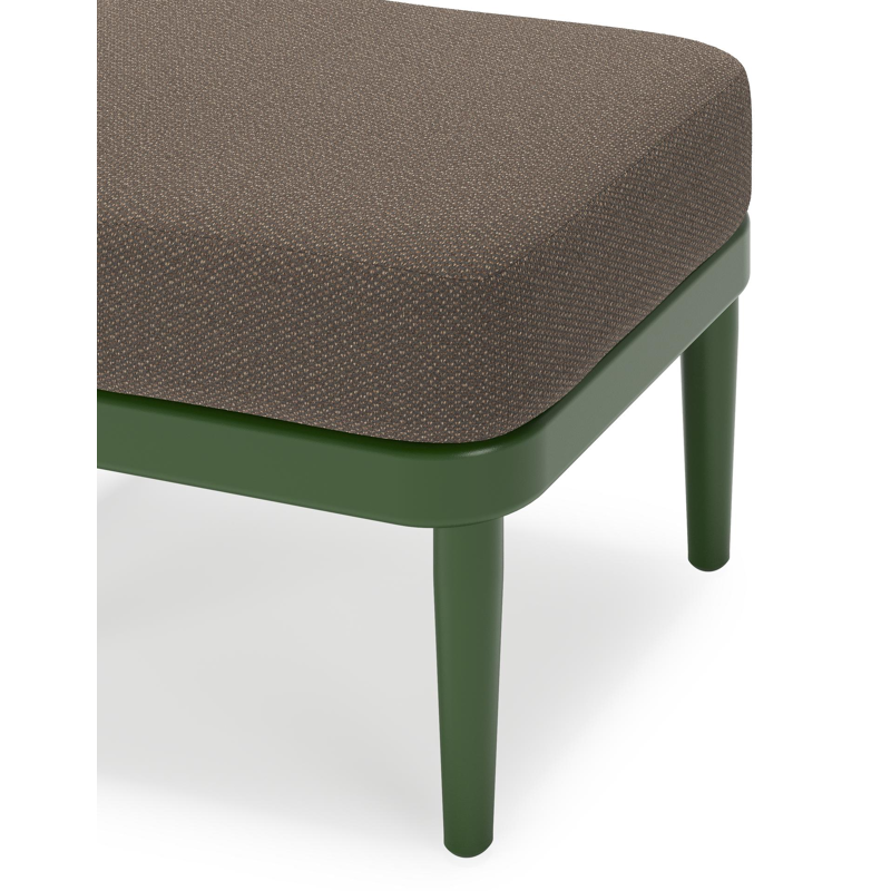 Orso poef in groen aluminium met Lopi Coconut all weather sunbrella® luxe kussen