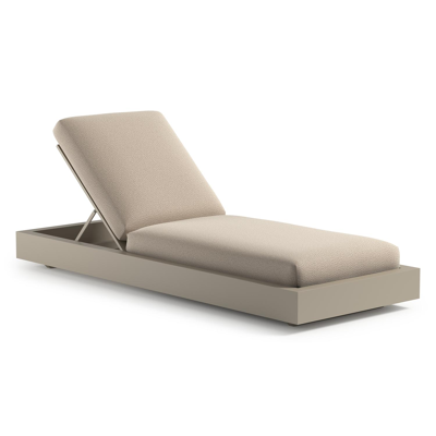 Como verstelbaar ligbed in beige aluminium met lopi sand all weather sunbrella® luxe