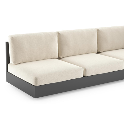 Como loungehoek in zwart aluminium met althea off white all weather cosytica kussen