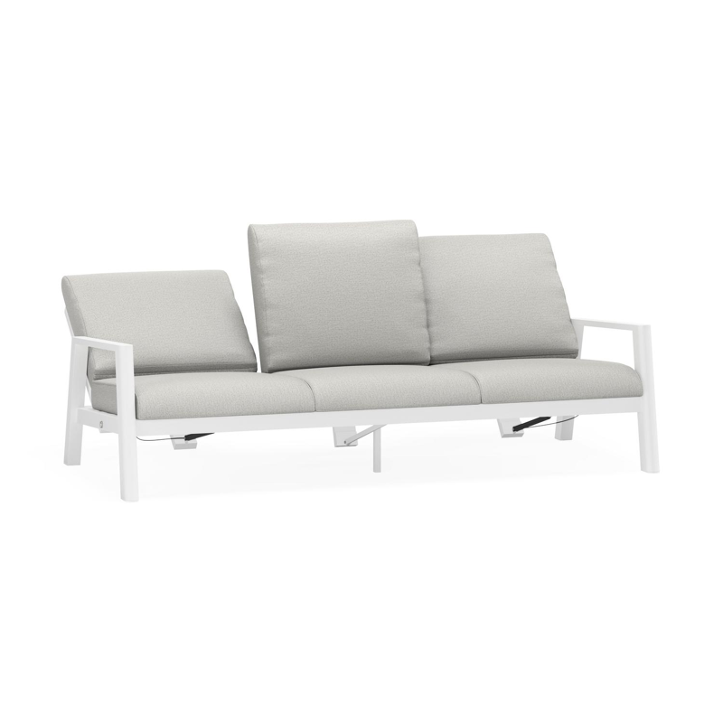 Cirello loungebank 3-zit in wit aluminium met savane nimbus all weather sunbrella® luxe kussen