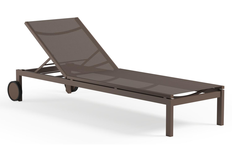 Set van 2 verstelbare Caravelle ligbedden in taupe aluminium