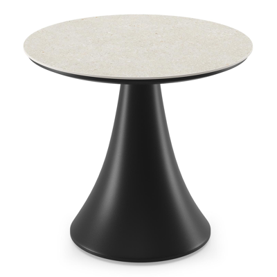 Fano low dining loungetafel in zwart aluminium en volkeramiek shilin - Dia. 65 x H 55 cm