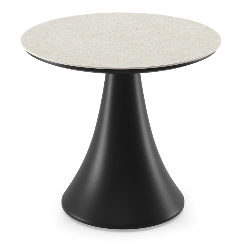 Fano low dining loungetafel in zwart aluminium en volkeramiek shilin - Dia. 65 x H 55 cm