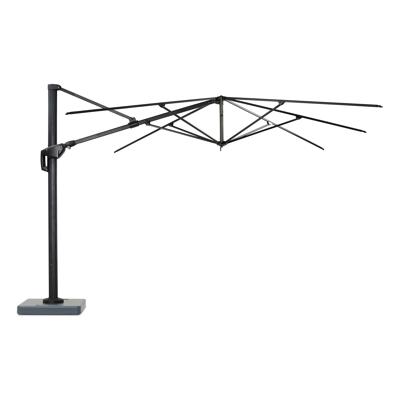 Minore parasolmast met tiltfunctie in zwart aluminium - L1 280 x L2: 370 cm