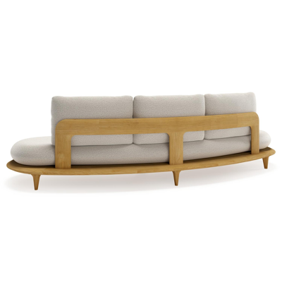 Bomero loungebank in teak met firenze natural all weather solica kussen