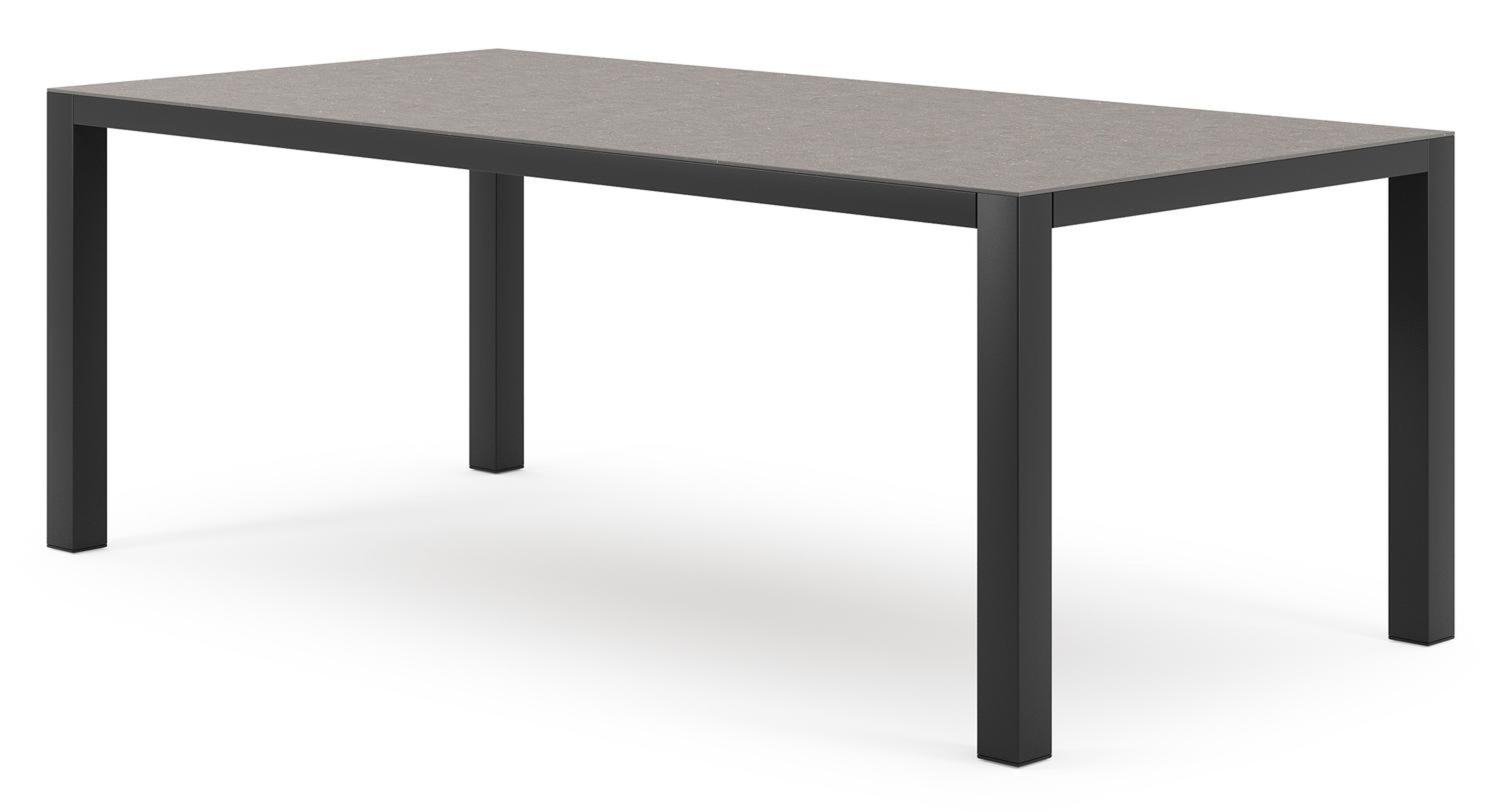 Como tuintafel rechthoekig in zwart aluminium en volkeramiek wulong - L 200 x B 100 x H 75 cm