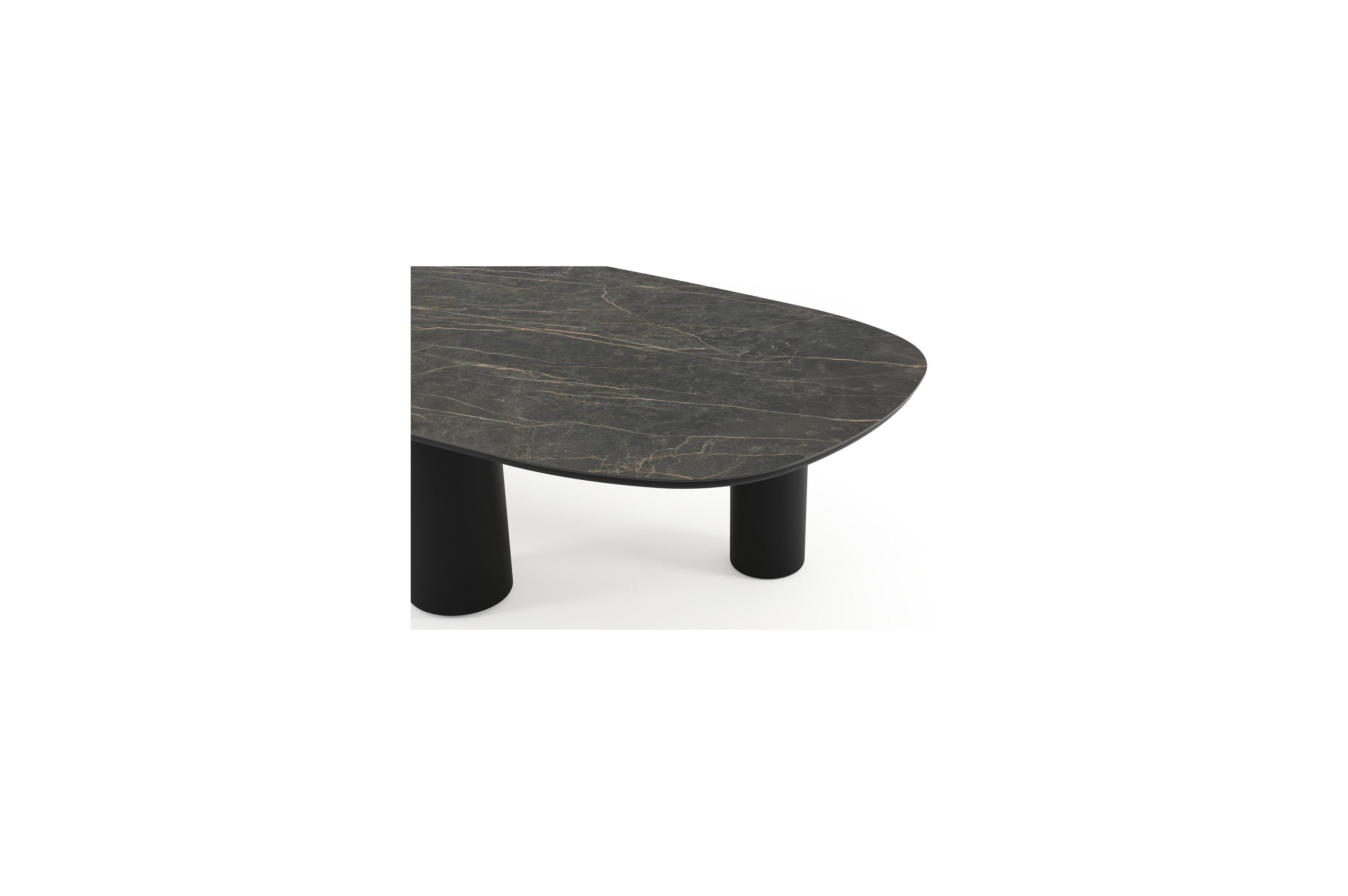 Table de jardin Amico bombo xl en aluminium noir et céramique pleine Black Obsession - Lg. 320 x Lrg. 148 x Haut. 73.5 cm