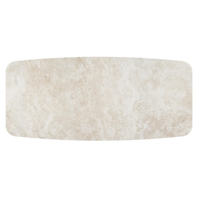 Table de jardin Pagino forme de bateau en aluminium blanc et céramique pleine Rapolano Lg. 255 x Lrg. 115 cm