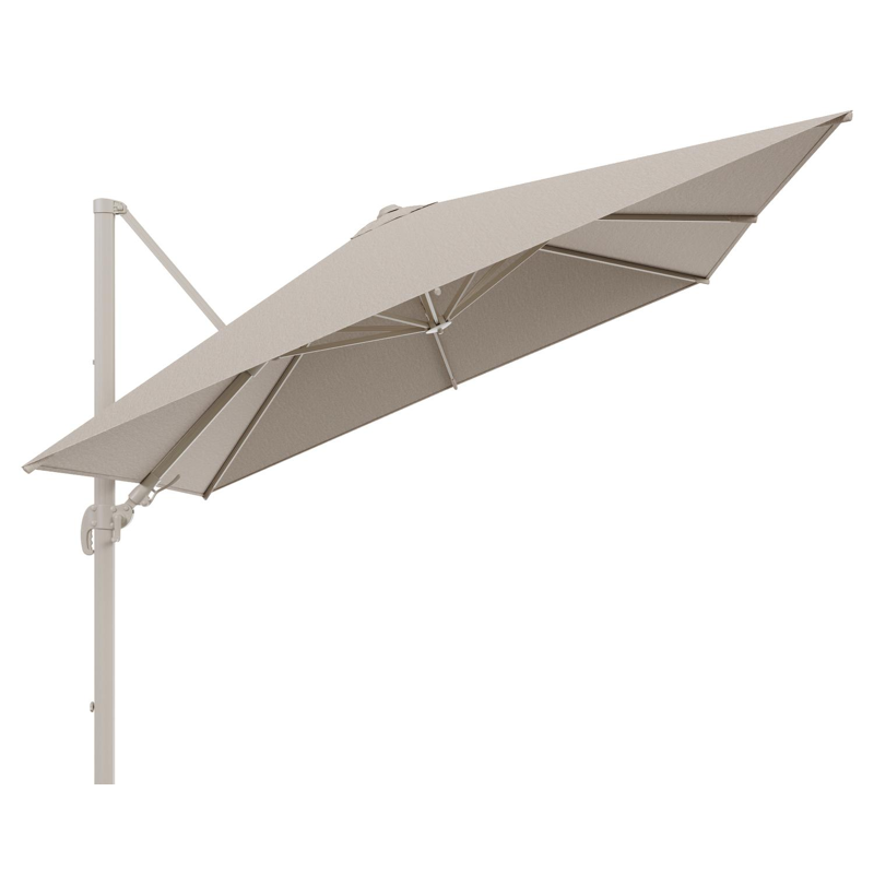 Parasol pedant Avola avec fonction tilt en aluminium beige avec toile de parasol en weather+ softtouch rustic - Lg.1 300 x Lg.2 300 cm (sans pied de parasol)