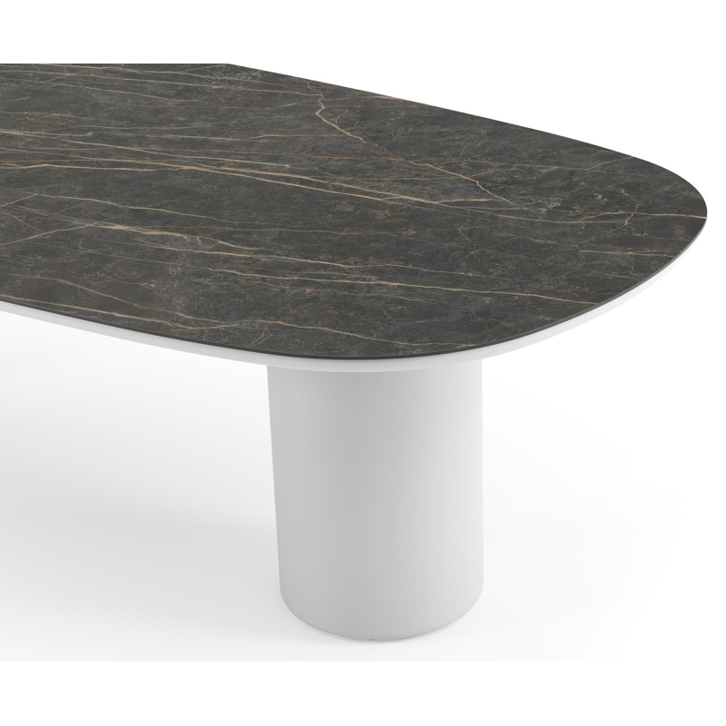 Amico tuintafel bombo in wit aluminium en volkeramiek Black Obsession - L 270 x B 125 x H 73.5 cm