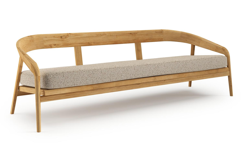 Lacrima loungebank in teak met bora jungle all weather Cosytica kussen