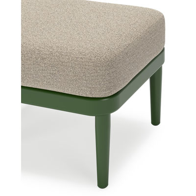 Orso poef in groen aluminium met Catania Beige all weather cosytica kussen