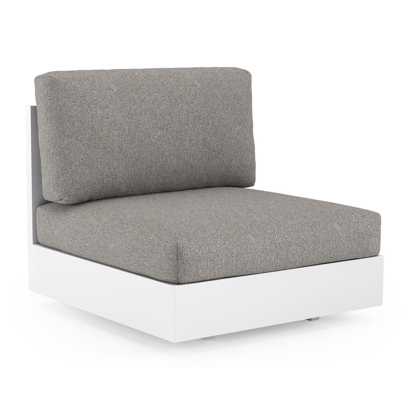 Como loungestoel in wit aluminium met tundra charcoal all weather sunbrella® luxe kussen