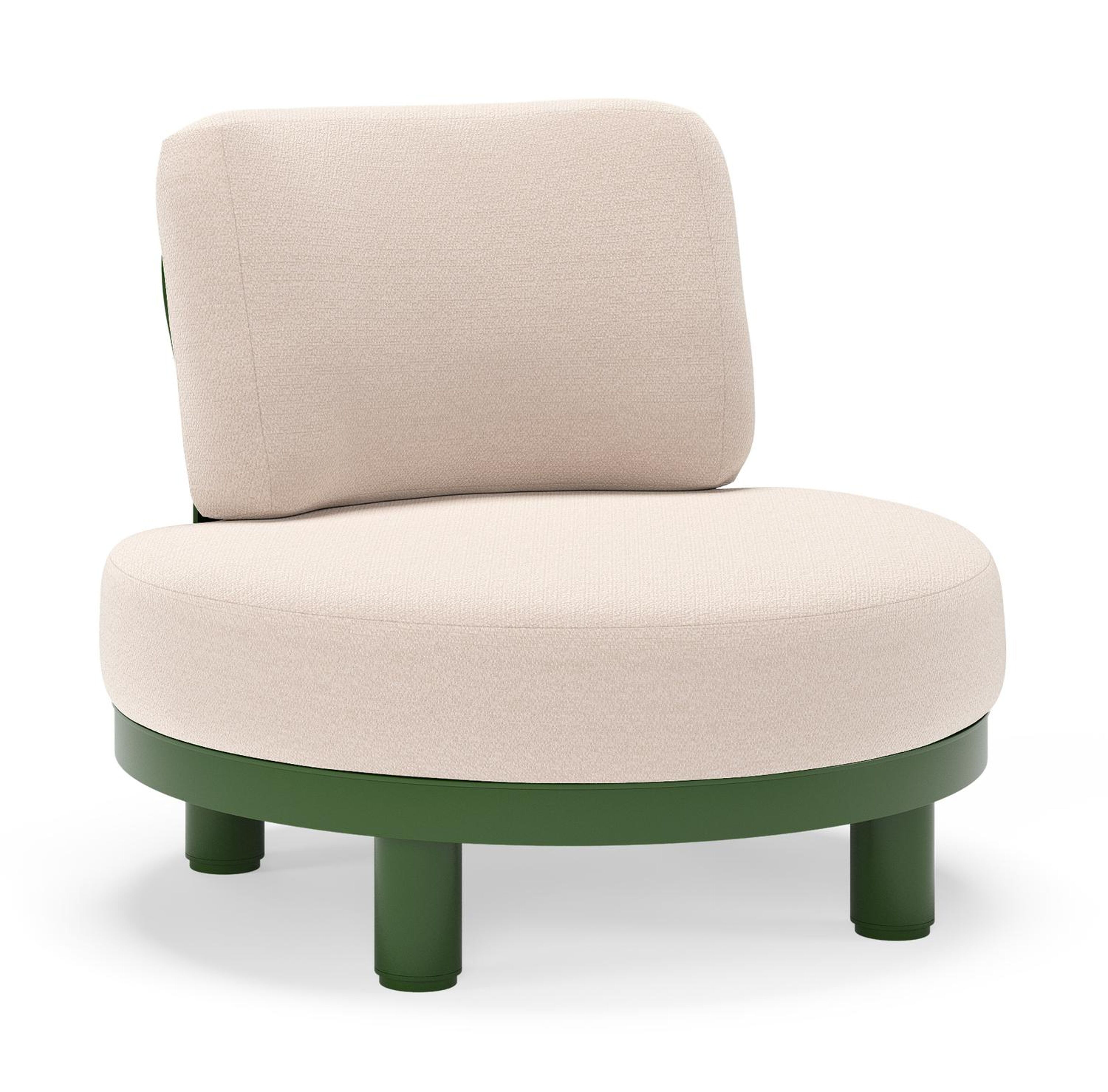 Fauteuil de jardin Donato en aluminium vert et coussins en all weather sunbrella® luxe Wander Pilat