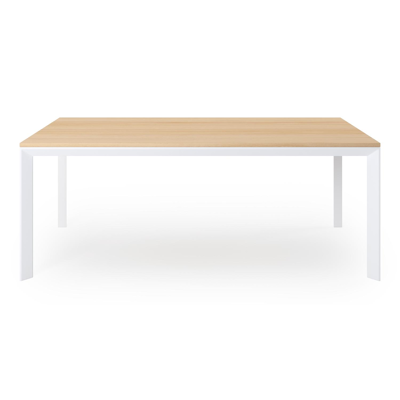 Malito tuintafel in wit aluminium en teak - L 200 x B 100 x H 76,7 cm