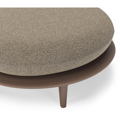 Pouf Bomero en aluminium taupe et coussin en all weather cosytica madagascar burch