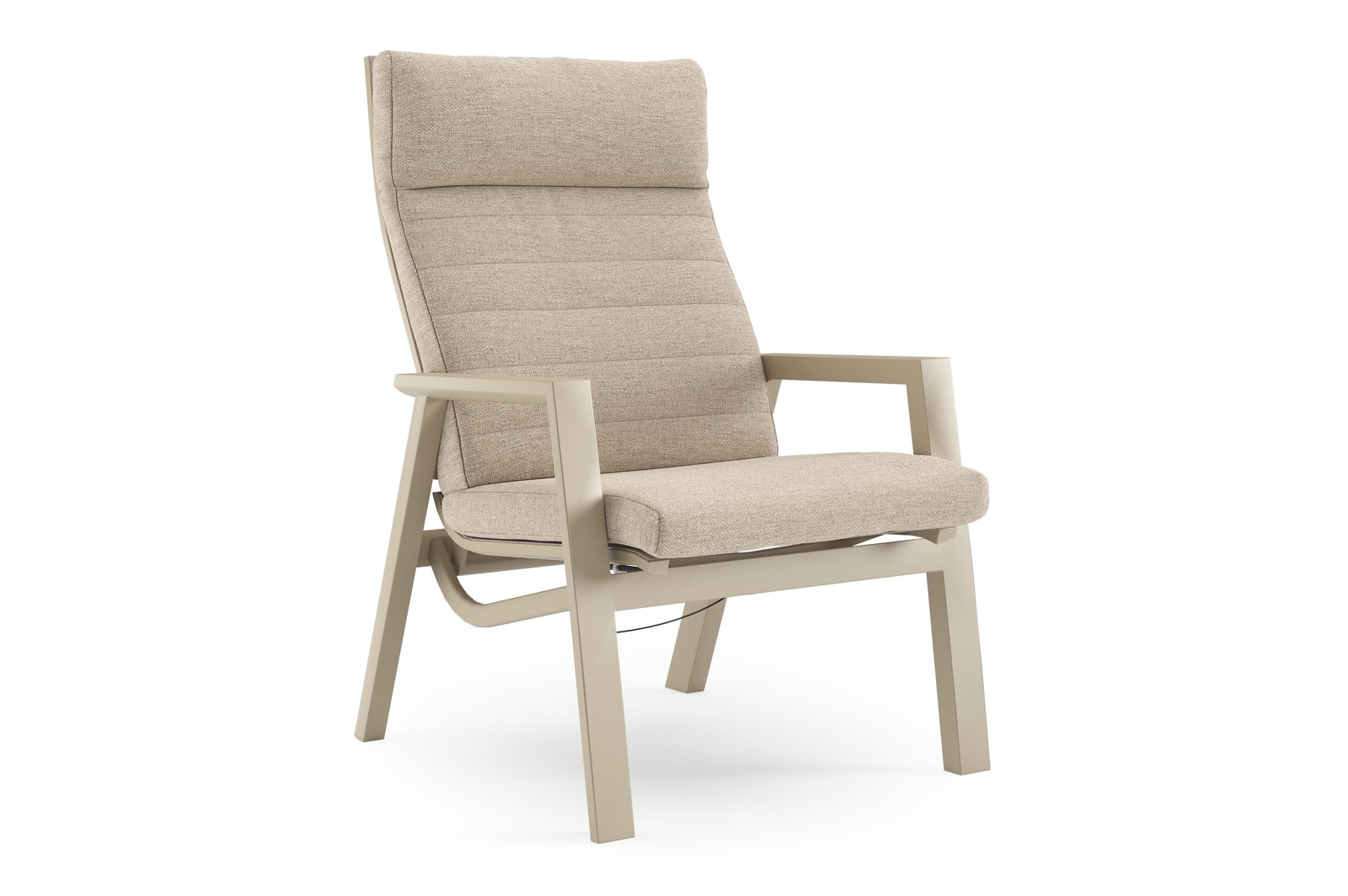 Fauteuil de jardin Prato en aluminium beige et coussins en weather+ softtouch rustic