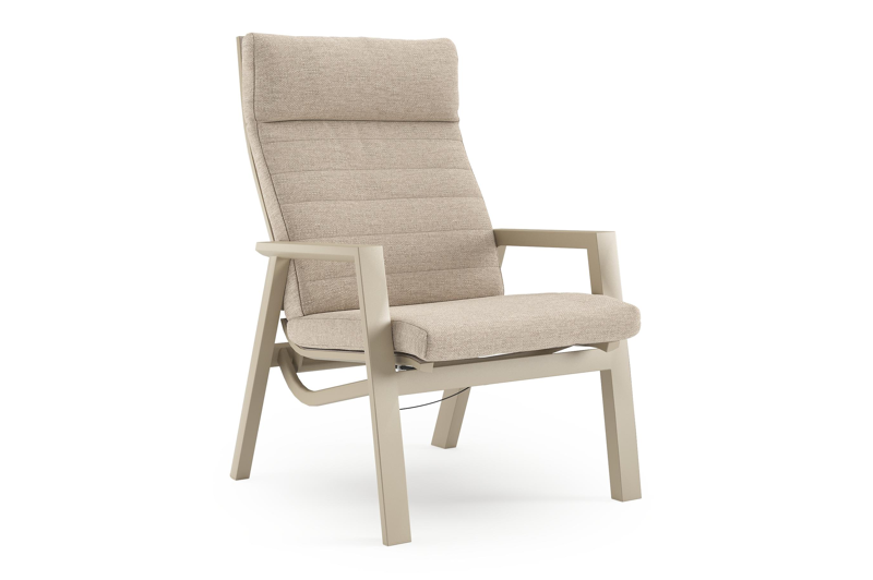 Prato loungestoel in beige aluminium met rustic weather+ softtouch kussen