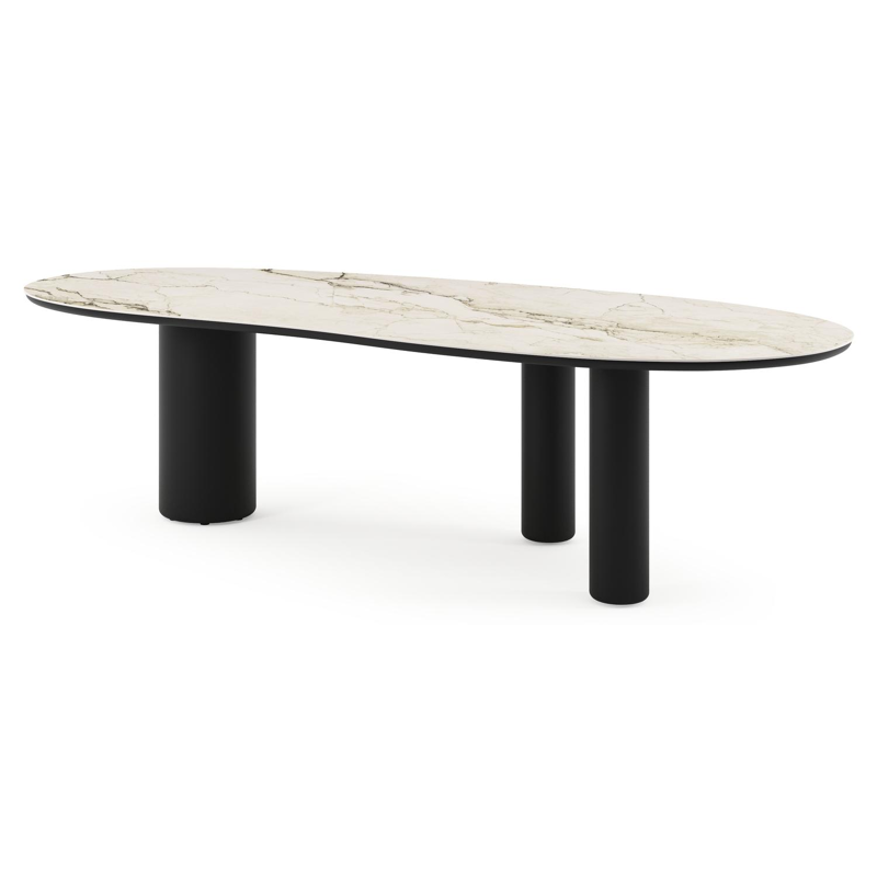 Amico tuintafel organisch in zwart aluminium en volkeramiek Colorado Dunes - L 280 x B 120 x H 73.5 cm