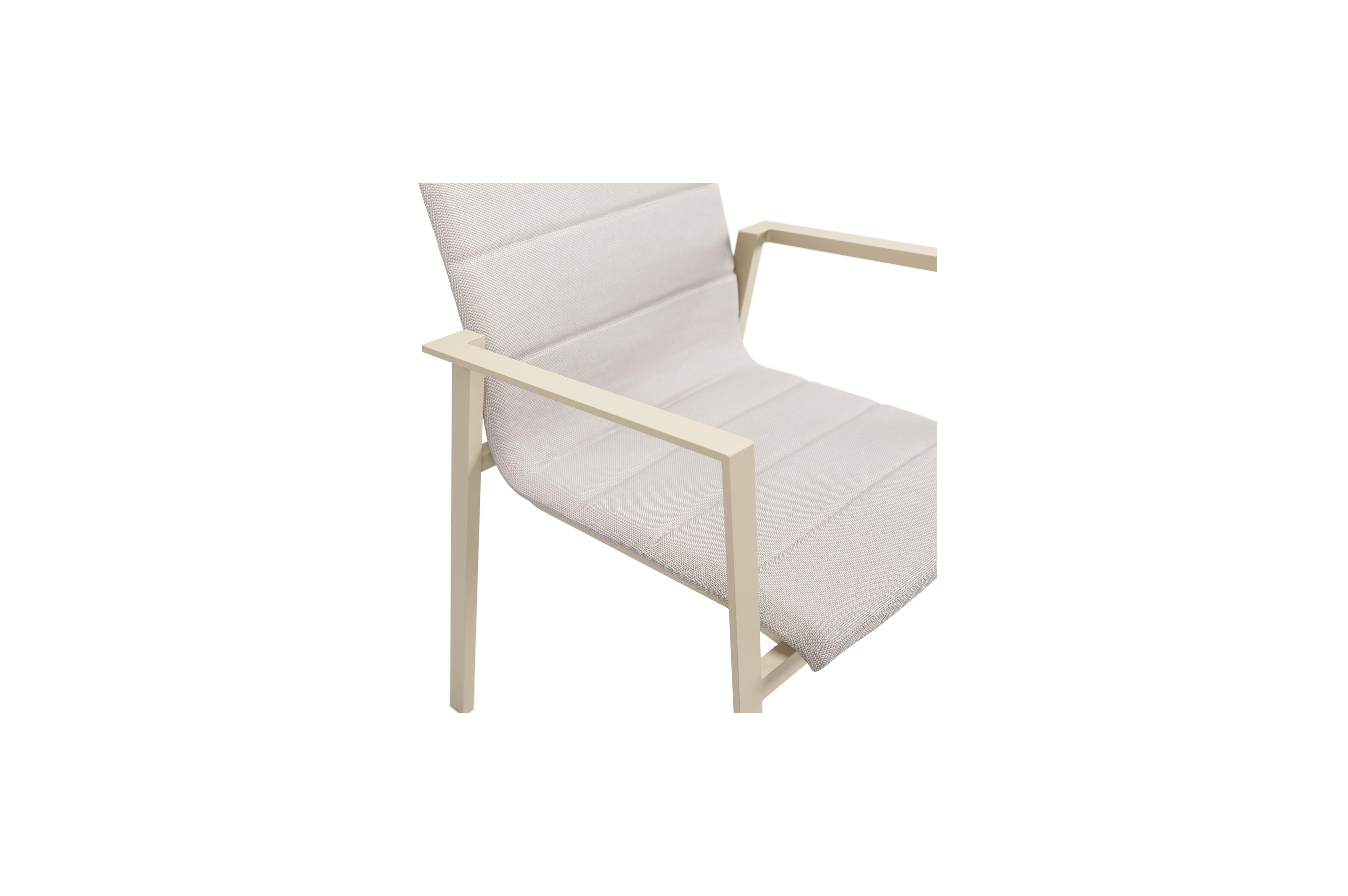 Cirello tuinstoel in beige aluminium en beige luxe textileen