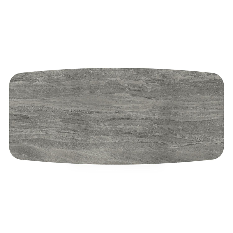 Cesano tuintafel in zwart aluminium en volkeramiek aspen grey - L 255 x B 115 x H 75 cm