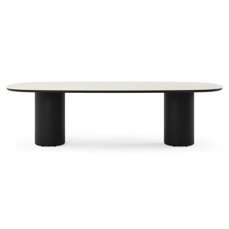 Amico tuintafel bombo in zwart aluminium en volkeramiek Shilin - L 270 x B 125 x H 73.5 cm