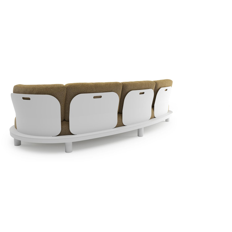 Donato loungebank in wit aluminium met madagascar walnut all weather cosytica kussen