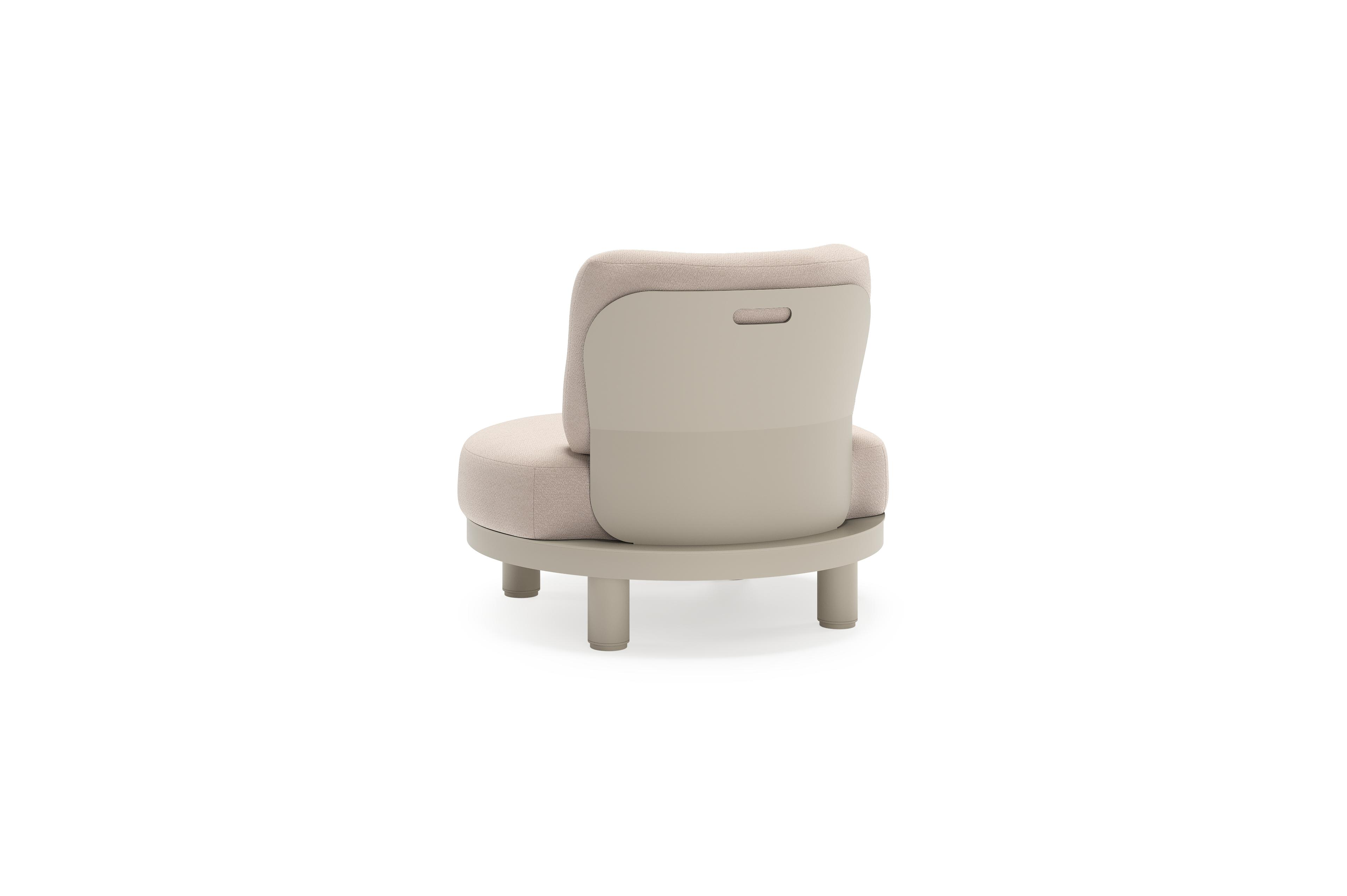 Fauteuil de jardin Donato en aluminium beige et coussins en all weather sunbrella® luxe Wander Pilat
