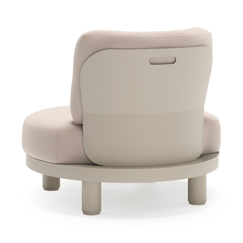 Donato loungestoel in beige aluminium met all weather sunbrella® luxe Wander Pilat kussen