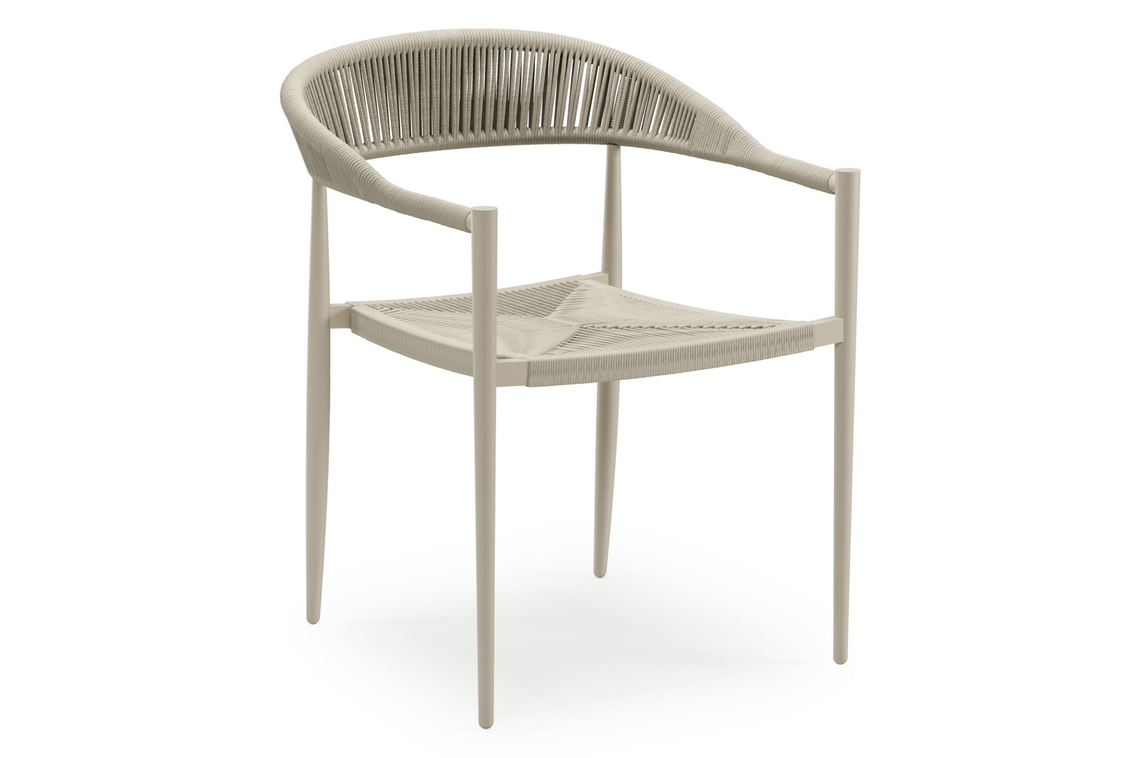 Guarda tuinstoel in beige aluminium en beige rope