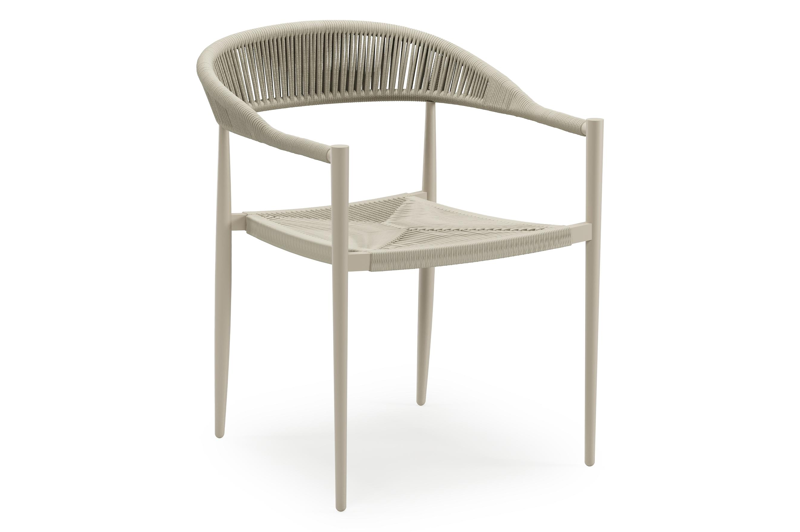 Bahia tuinset rechthoekig in beige aluminium en polywood met 6 Guarda tuinstoelen