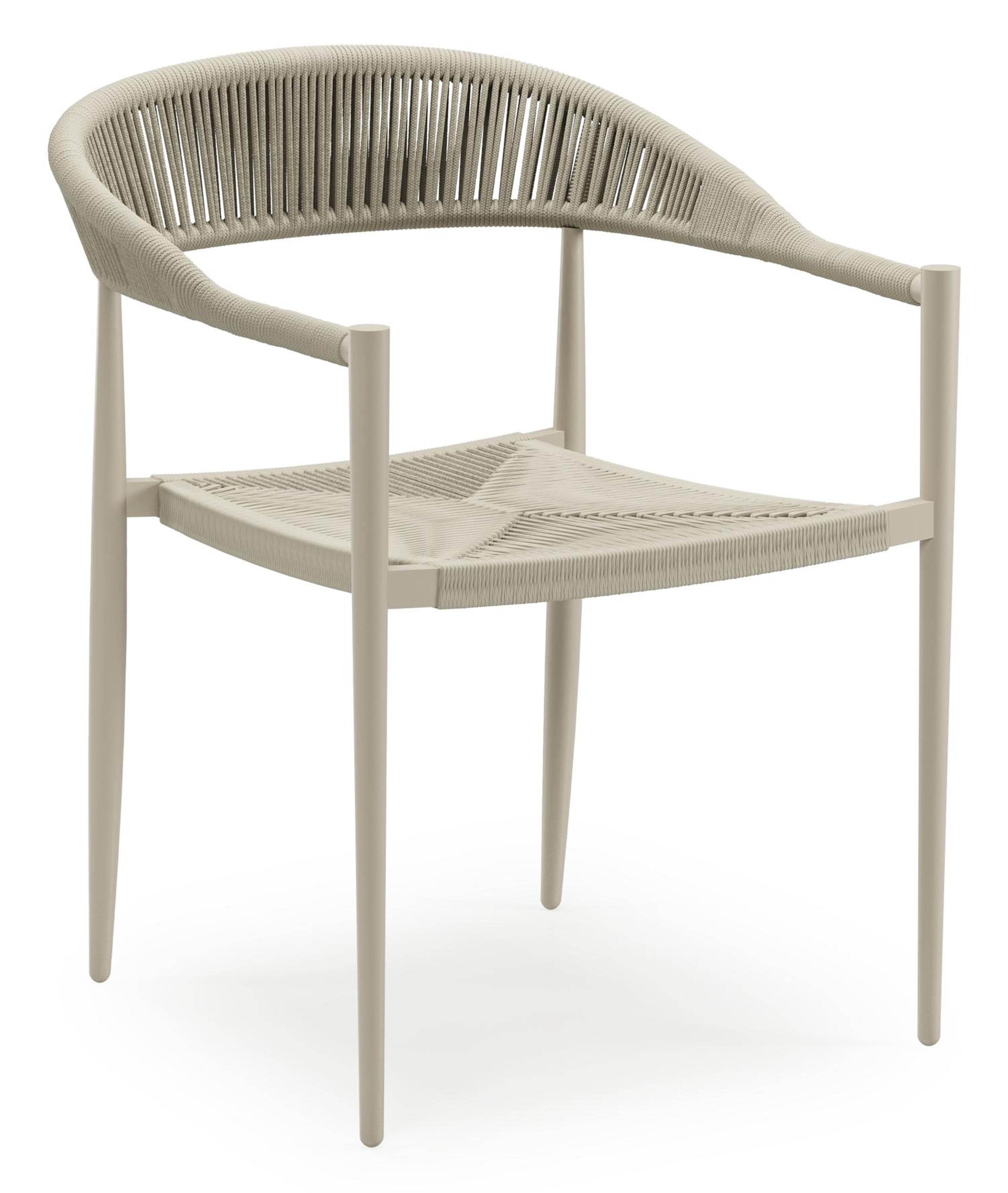 Guarda tuinstoel in beige aluminium en beige rope