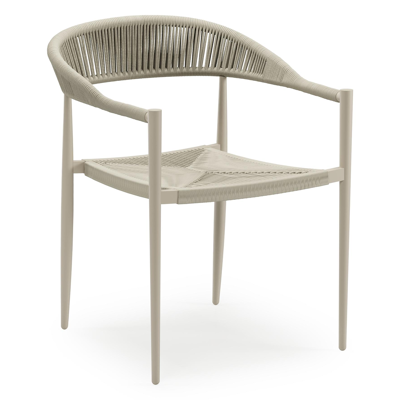 Bahia tuinset rechthoekig in beige aluminium en polywood met 6 Guarda tuinstoelen