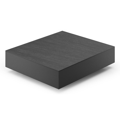 Table basse Como en aluminium noir et céramique pleine basalt black - Lg 70 x B 80 x H 20 cm