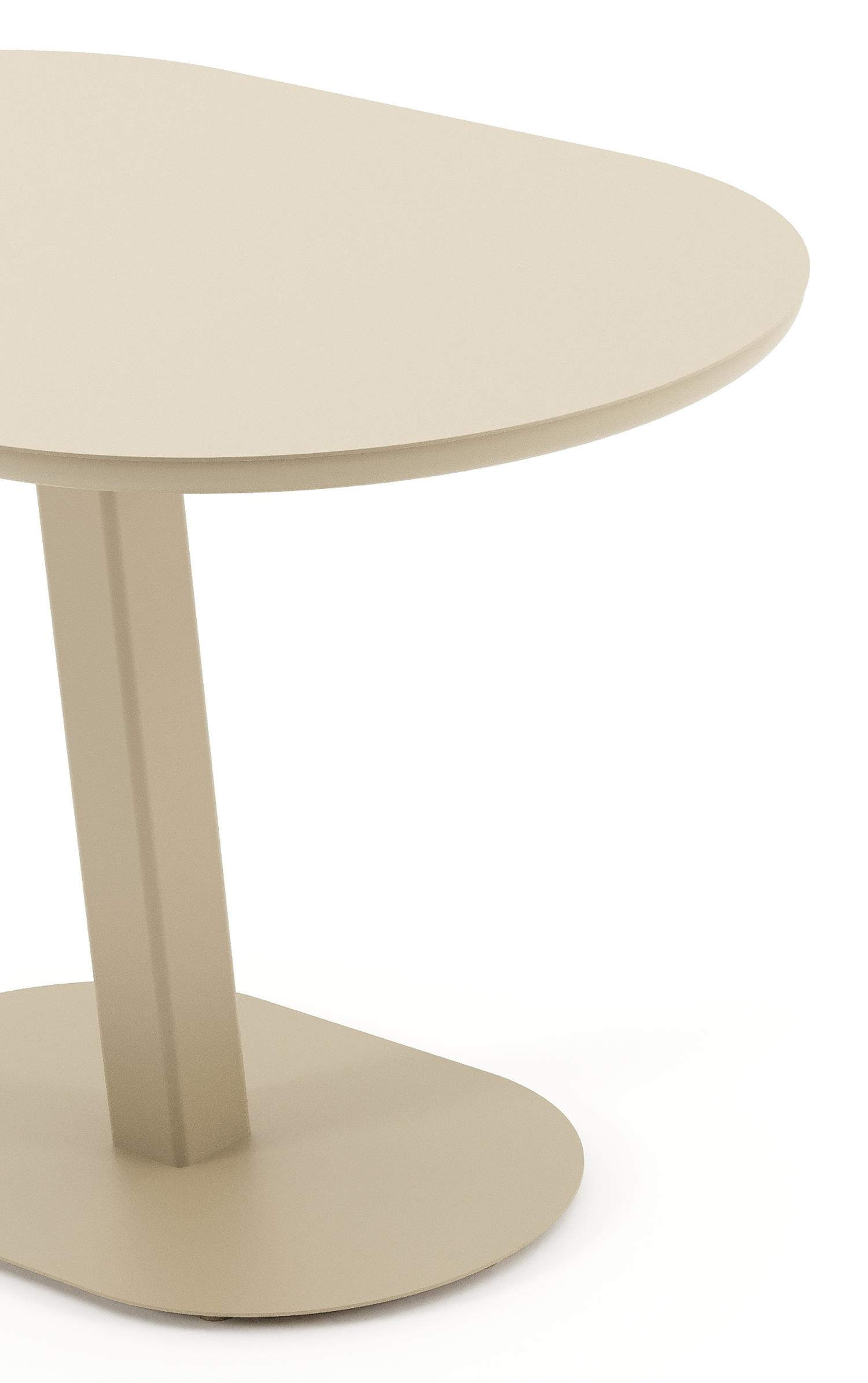 Teramo kantelbare tuintafel rechthoekig afgerond in beige aluminium - L 110 x B 70 x H 74 cm