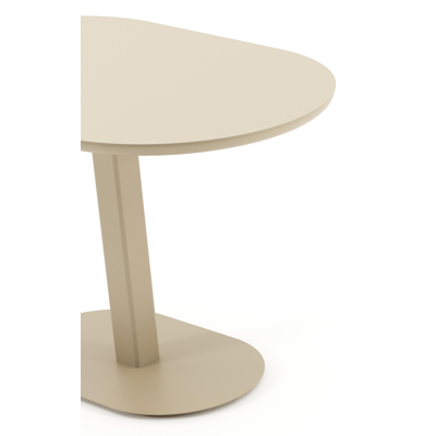 Teramo kantelbare tuintafel rechthoekig afgerond in beige aluminium - L 110 x B 70 x H 74 cm
