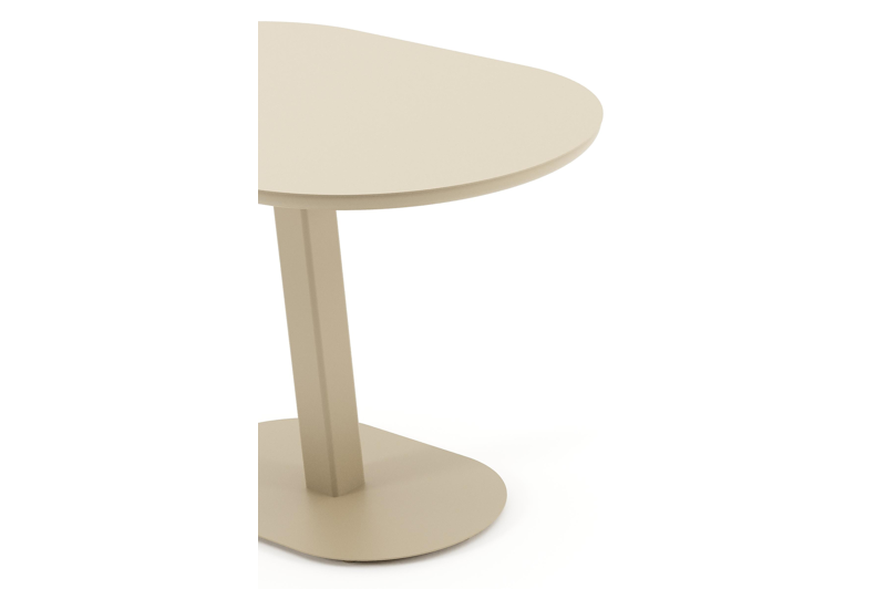 Table de jardin inclinable Teramo rectangulaire arrondie en aluminium beige - Lg. 110 x Lrg. 70 x Haut. 74 cm