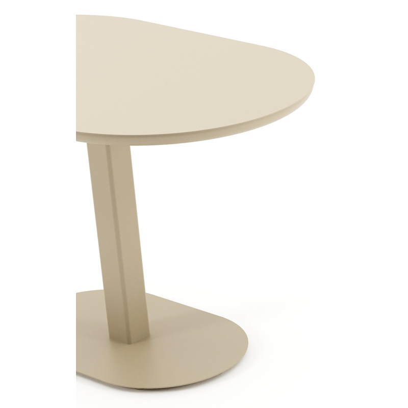 Teramo kantelbare tuintafel rechthoekig afgerond in beige aluminium - L 110 x B 70 x H 74 cm