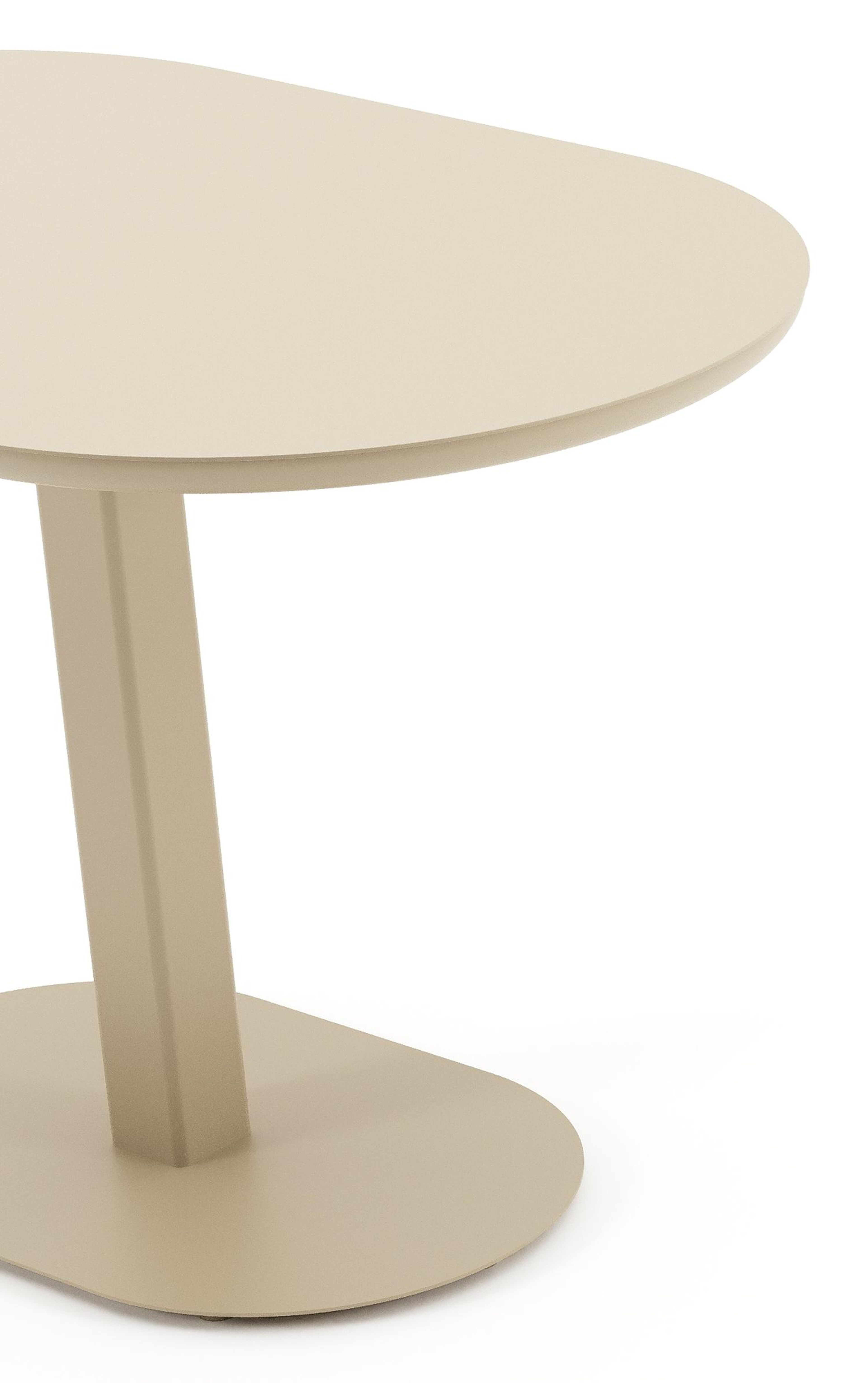 Teramo kantelbare tuintafel bombo in beige aluminium - L 110 x B 70 x H 74 cm