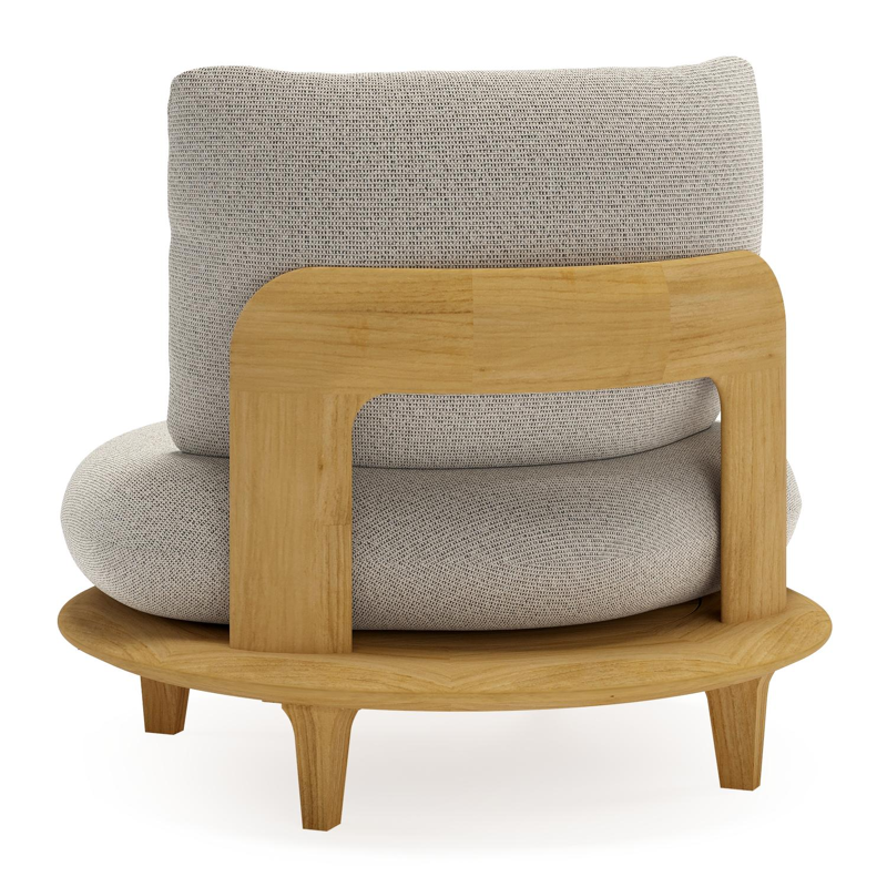 Fauteuil de jardin Bomero en teck et coussins en all weather solica firenze sand