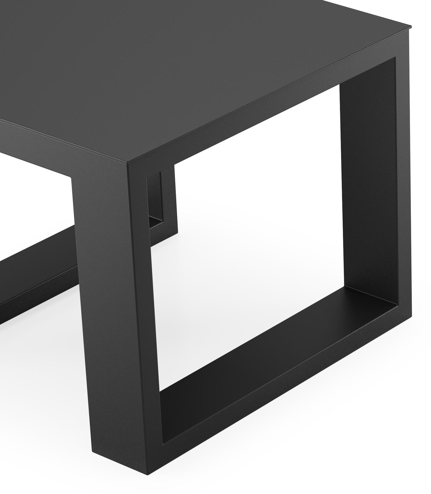 Table d'appoint Verato en aluminium noir - Lg 55 x larg. 55 x H 45 cm