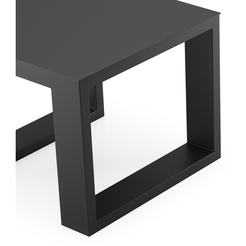 Verato bijzettafel in zwart aluminium - L 55 x B 55 x H 45 cm