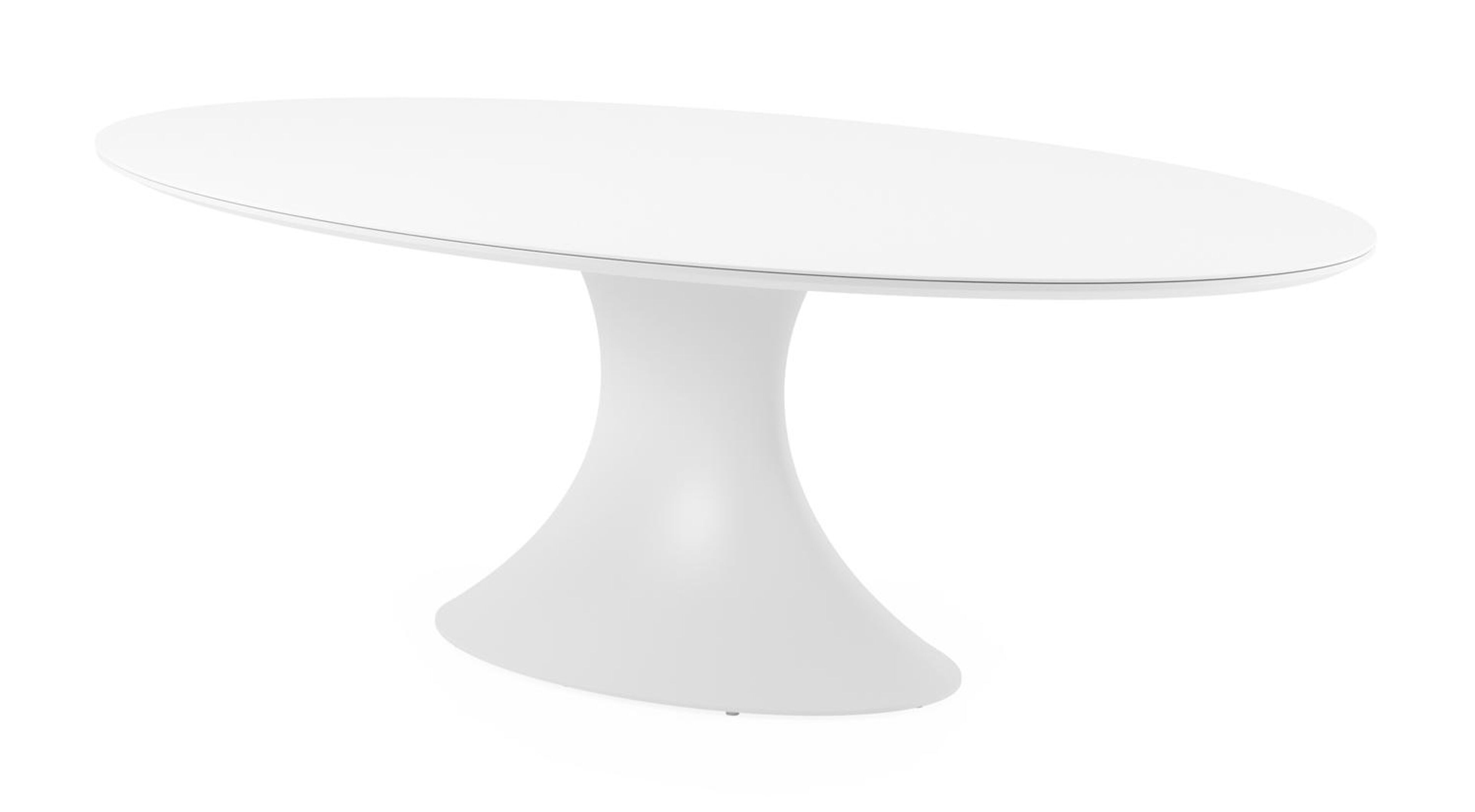 Fano tuintafel ovaal in wit aluminium en volkeramiek arctic white - L 240 x B 135 x H 75 cm