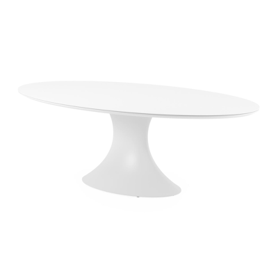 Fano tuintafel ovaal in wit aluminium en volkeramiek arctic white - L 240 x B 135 x H 75 cm