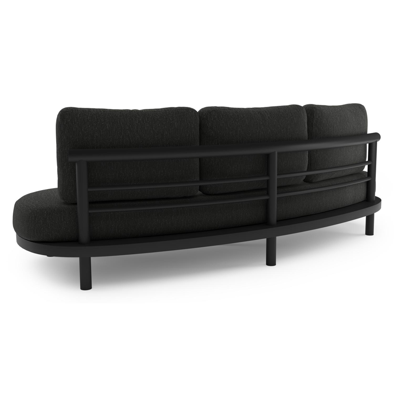 Salon de jardin Lindo en aluminium noir et coussins en weather+ softtouch sky black et table basse