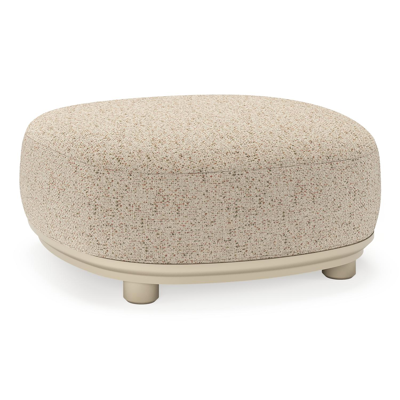 Vadelo poef in beige aluminium met bora jungle all weather cosytica kussen