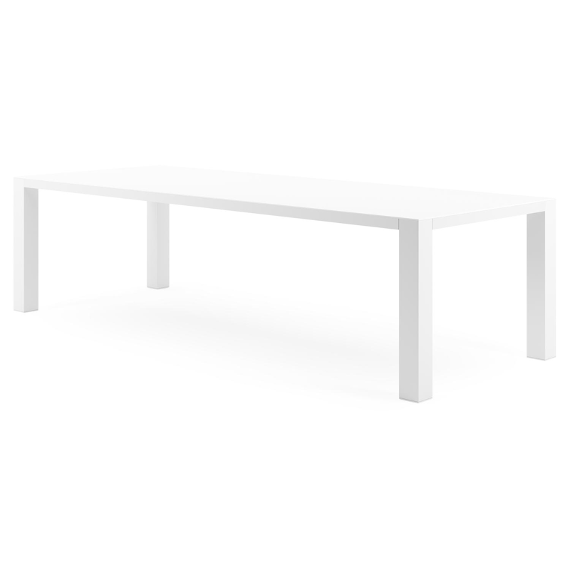 Nano tuintafel in wit aluminium en volkeramiek arctic white - L 280 x B 110 x H 75 cm