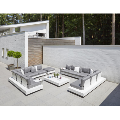 Tufo loungetafel in wit aluminium - L 156 x B 98 x H 23,8 cm